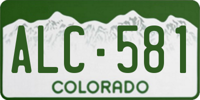 CO license plate ALC581