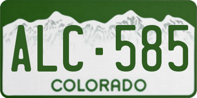 CO license plate ALC585