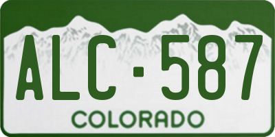 CO license plate ALC587