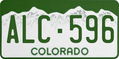 CO license plate ALC596