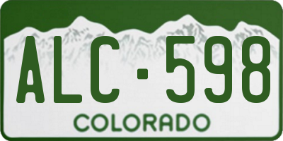 CO license plate ALC598