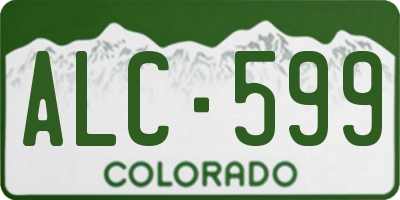 CO license plate ALC599