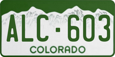 CO license plate ALC603