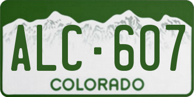 CO license plate ALC607
