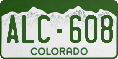 CO license plate ALC608