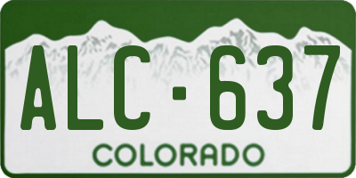 CO license plate ALC637
