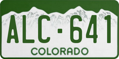 CO license plate ALC641