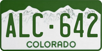 CO license plate ALC642