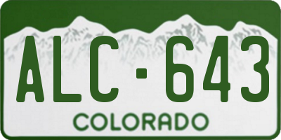 CO license plate ALC643