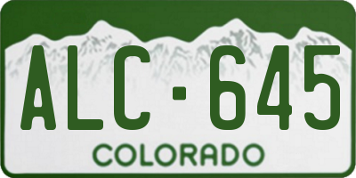 CO license plate ALC645