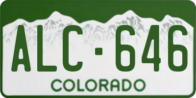 CO license plate ALC646