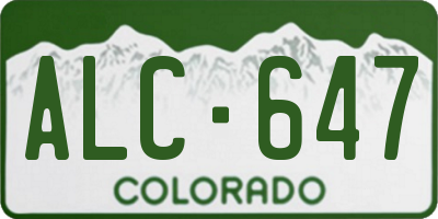 CO license plate ALC647