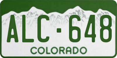 CO license plate ALC648
