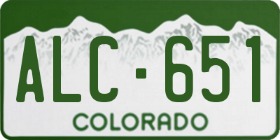CO license plate ALC651