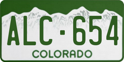 CO license plate ALC654