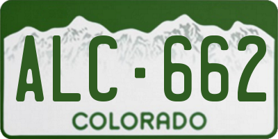 CO license plate ALC662