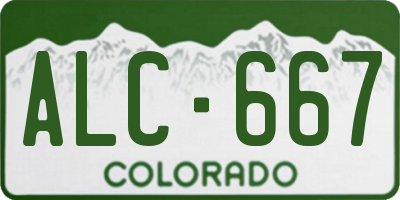 CO license plate ALC667