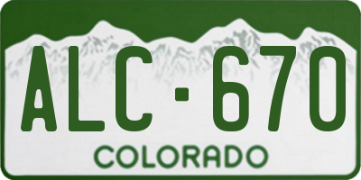 CO license plate ALC670