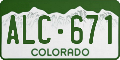 CO license plate ALC671