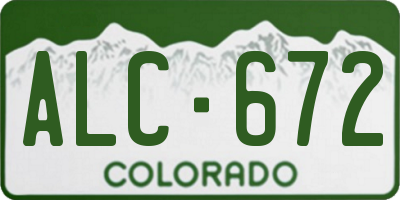 CO license plate ALC672
