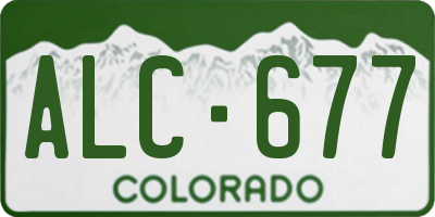 CO license plate ALC677