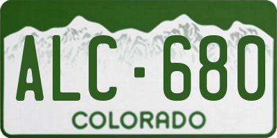 CO license plate ALC680