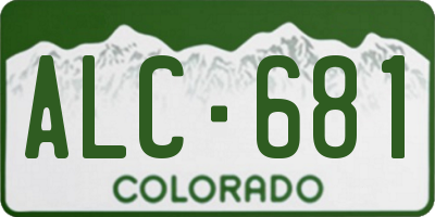 CO license plate ALC681