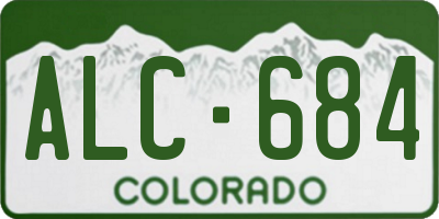 CO license plate ALC684