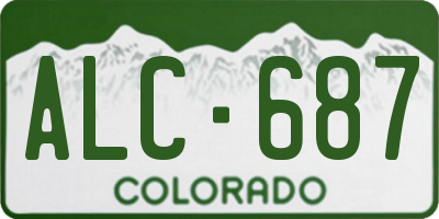 CO license plate ALC687