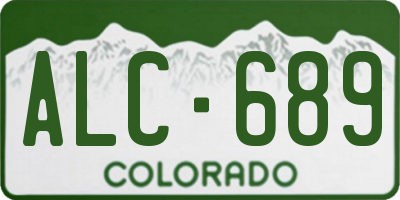 CO license plate ALC689
