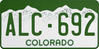 CO license plate ALC692