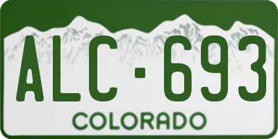 CO license plate ALC693