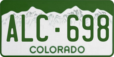 CO license plate ALC698