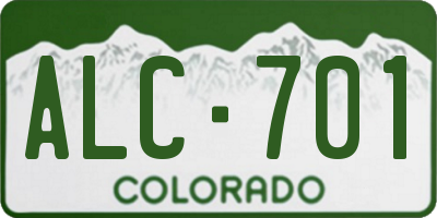 CO license plate ALC701