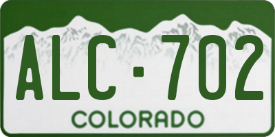 CO license plate ALC702