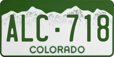 CO license plate ALC718