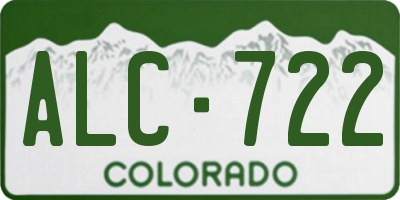 CO license plate ALC722