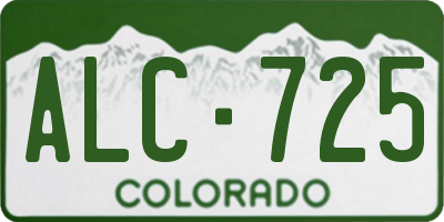 CO license plate ALC725
