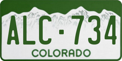 CO license plate ALC734