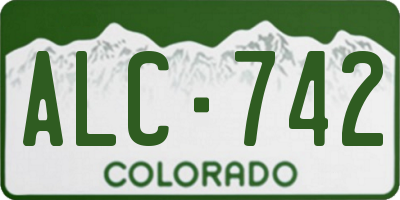 CO license plate ALC742