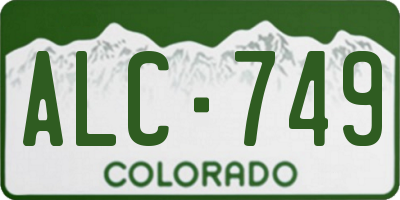 CO license plate ALC749