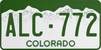 CO license plate ALC772