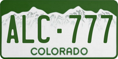 CO license plate ALC777