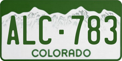 CO license plate ALC783