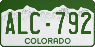 CO license plate ALC792