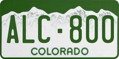 CO license plate ALC800