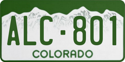 CO license plate ALC801