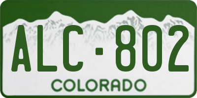 CO license plate ALC802