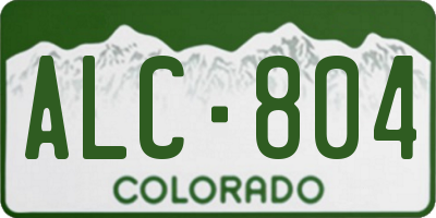 CO license plate ALC804