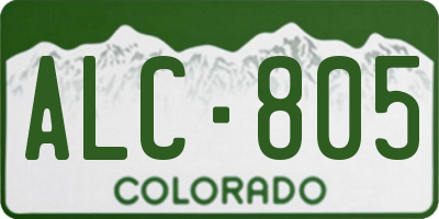 CO license plate ALC805